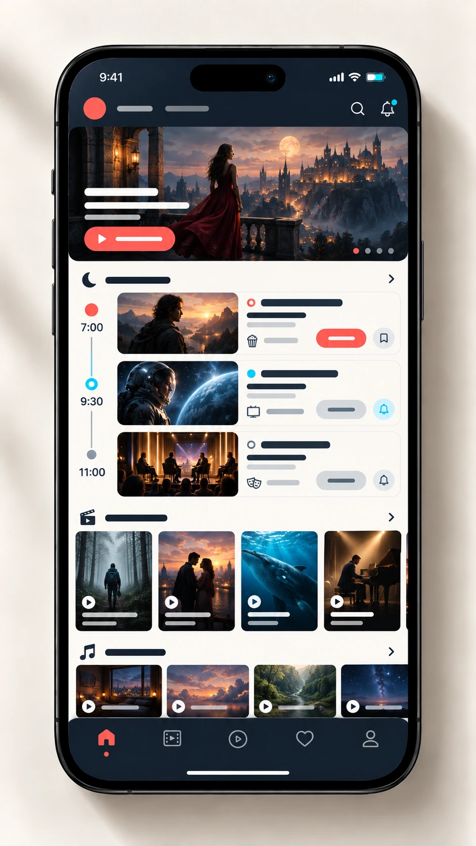 91 APP 晚间剧场排期界面